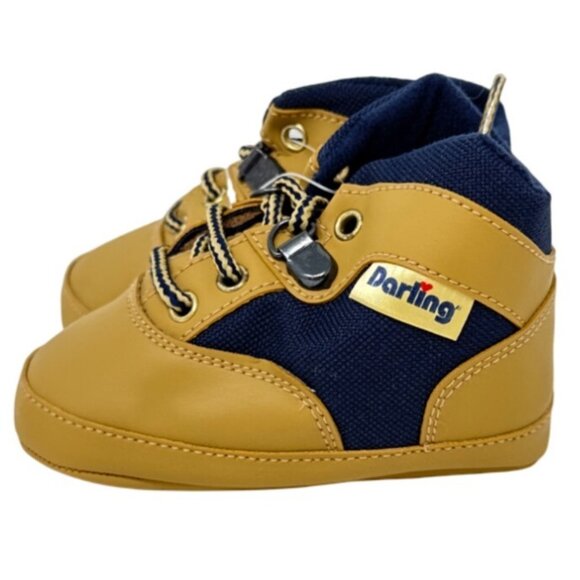 Darling Baby Boy Infant High Top Baby Sneakers Size 4 - Picture 4 of 6